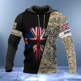Personalized British Armed Forces Rank Camo Hoodie 3D Printed 231388AHVQ