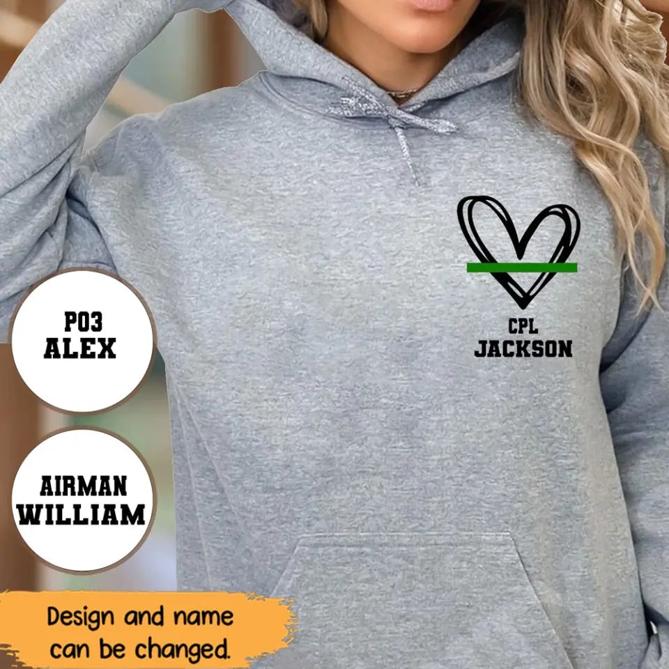 Personalized Military Wife Custom Rank And Name Hoodie 2D Printed QTHN1427