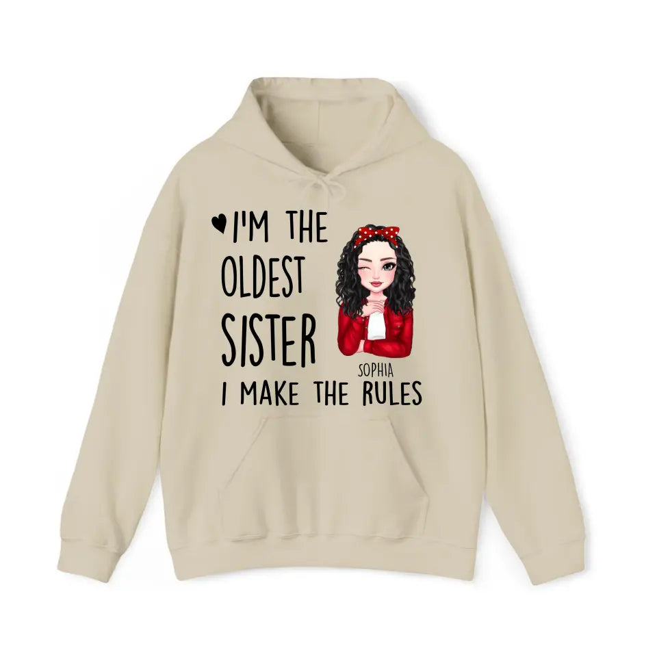 Personalized I'm Oldest Sister I Make The Rules Gift For Sister Hoodie 2D Printed HN231440