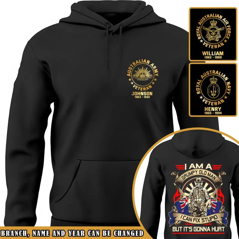 Personalized Australian Armed Forces Hoodie 2D Printed 231444AHVQ