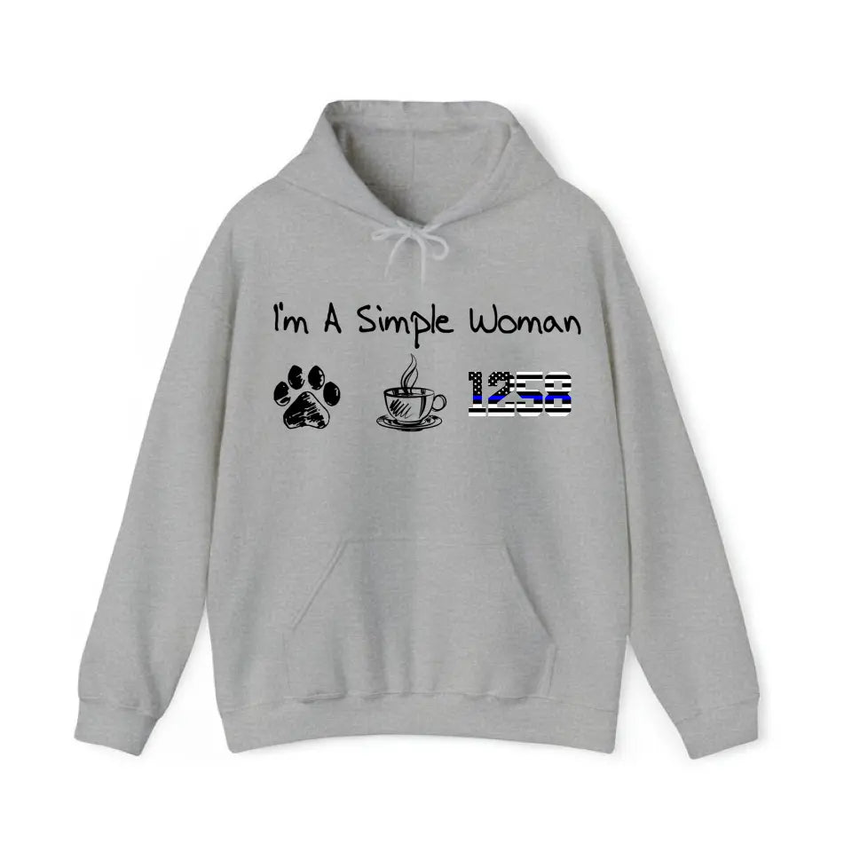 Personalized I'm A Simple Woman Custom Number Hoodie 2D Printed HN231521