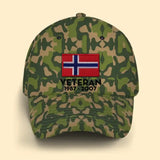 Personalized Norwegian Veteran Retired Custom Served Time Cap QTKH1523
