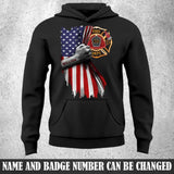 Personalized US Firefighter Flag Hoodie 2D Printed QTHN1630