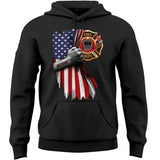 Personalized US Firefighter Flag Hoodie 2D Printed QTHN1630