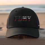 Personalized US Firefighter Thin Blue Red Flag Black Cap QTKH1640