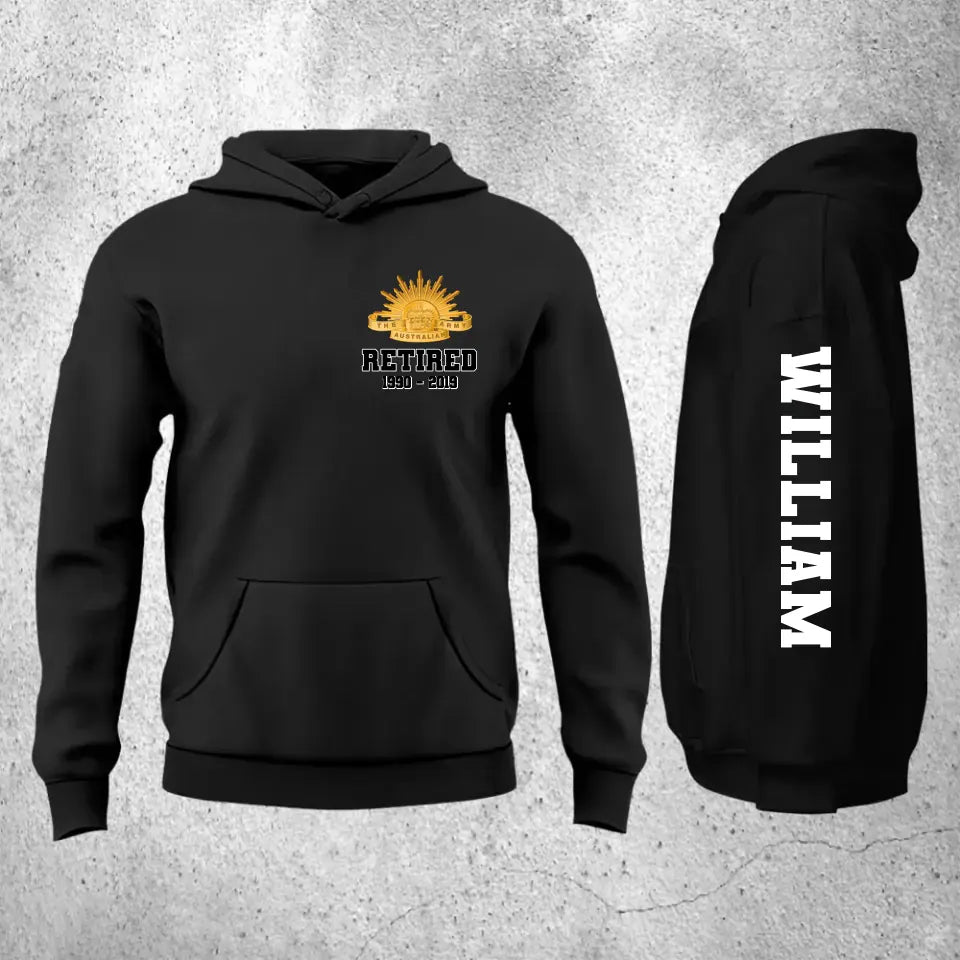 Personalized Australian Military Retired Hoodie 2D Printed QTHN1683