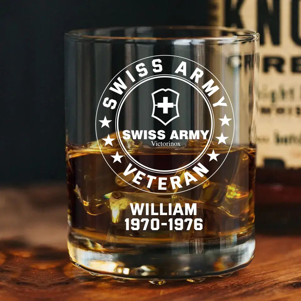 Personalized Swiss Armed Forces Whiskey Glass Printed 231679AHKVH