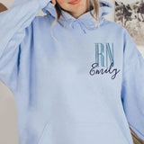Personalized Nurse Custom Name & Title Gift For Nurse Embroidered Hoodie Printed LVA231689
