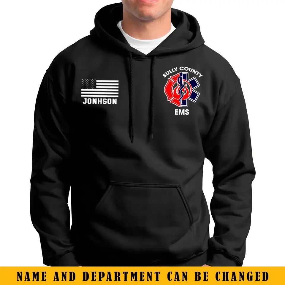 Personalized US Emergency Medical Services & Fire Department Custom Name Hoodie 2D Printed KVH1699