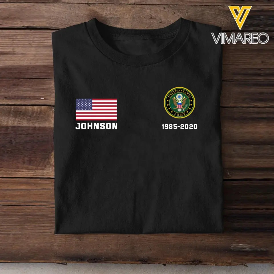 Personalized US Military Custom Name & Time Hoodie 2D Printed KVH1672