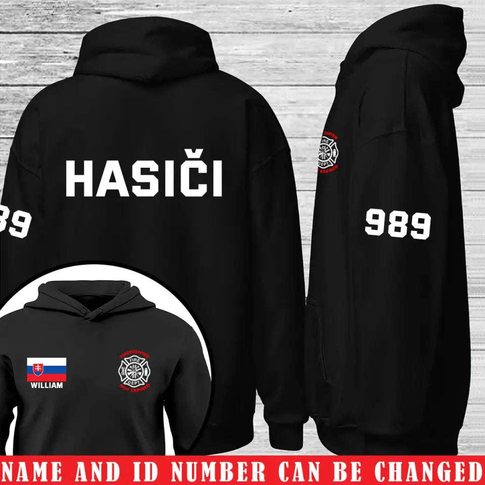 Personalized Thin Red Line Slovak Retired Custom Name & Badge Number Hoodie 2D Printed 231727AHVQ
