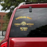 Personalized Female Australian Armed Forces Retired Decal Printed 2422AHVQ