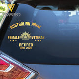 Personalized Female Australian Armed Forces Retired Decal Printed 2422AHVQ