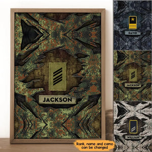 Personalized Swiss Veteran Rank Camo Poster Printed KVH2453