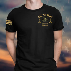 Personalized British Army Rank Camo Custom Name & Served Time T-shirt LAHKVH24129
