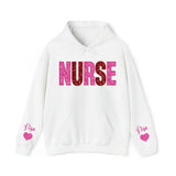 Personalized Nurse Heart Kid Names Gift For Nurse Medical Gift Valentine's Day Gift Sweatshirt or Hoodie 2D Printed QTHN24176