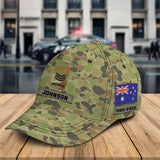 Personalized Australia Veteran Rank Camo Custom Name & Time Cap 3D Printed KVH24225
