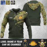 Personalized Australian Veteran Logo Custom Name & Time Hoodie 3D Printed QTVQ24232