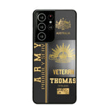 Personalized Army Proudly Served Australian Veteran Gold Rank Camo Phonecase Printed AHVQ24295