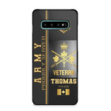 Personalized Army Proudly Served Canadian Veteran Gold Rank Camo Phonecase Printed AHVQ24295
