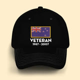 Personalized New Zealand Defense Force Veteran Retired Custom Served Time Cap QTKH24380