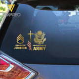 Personalized US Army Logo & Rank Camo Decal Printed AHKH24420