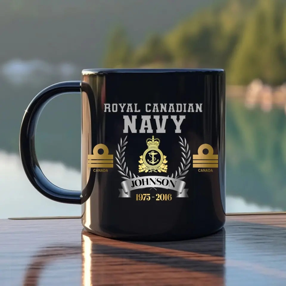 Personalized Canadian Army Rank Camo Custom Name & Time Black Mug Printed AHLVA24414