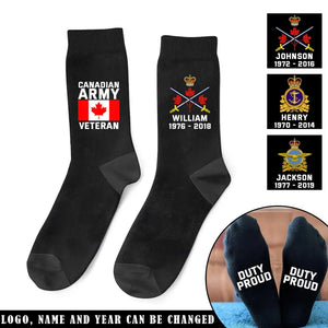 Personalized Canadian Army Veteran 3D Socks Printed AHVQ24450