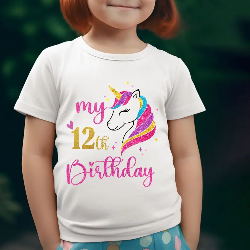 Personalized My 6th Birthday Unicorn T-shirt Printed HN24470