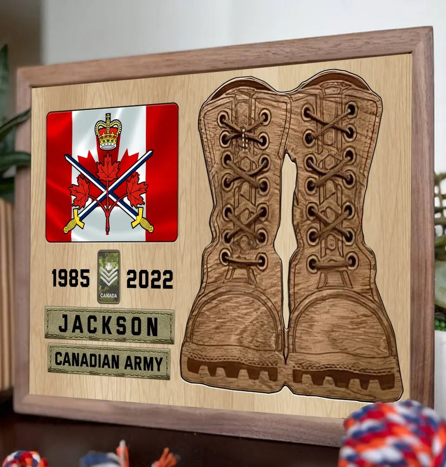 Personalized Canadian Army Rank Camo Custom Name & Time Poster Printed QTKH24481