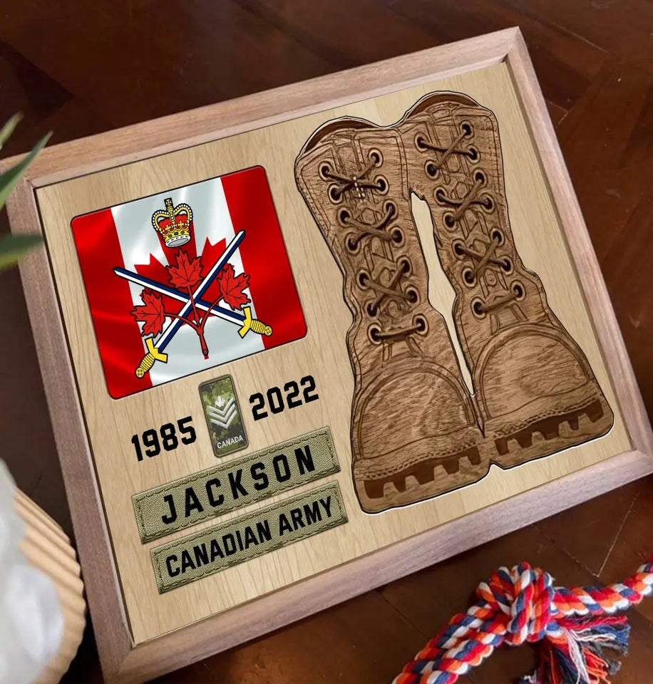 Personalized Canadian Army Rank Camo Custom Name & Time Poster Printed QTKH24481