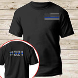 Personalized US Police Blueline Custom ID T-shirt Printed QTHN24524