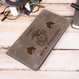 Personalized US Army Logo Custom Name & Rank Leather Card Walet Printed QTLVA24521