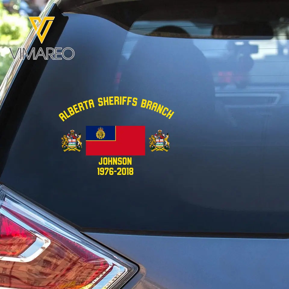 Personalized Royal Canadian Mounted Police Rank & Custom Name Decal Printed VQ24546