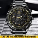 Personalized Loyalty Duty Respect Service Honor Integrity Courage US Veteran Rank Camo Custom Name Watch Printed AHKH24581