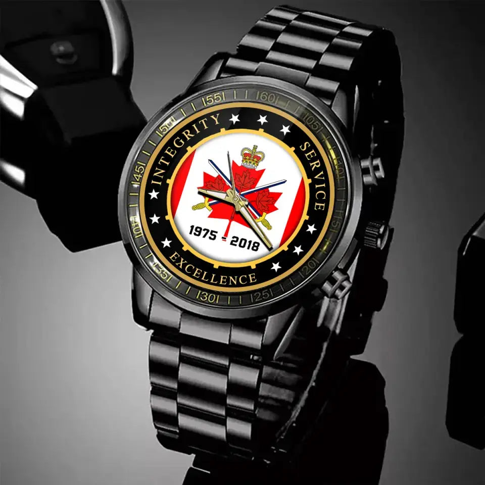 Personalized Integrity Service Excellence Canadian Army Logo Watch Printed AHVQ24583