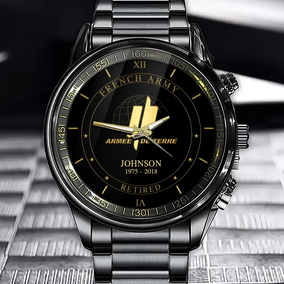 Personalized French Army Logo Custom Name & Time Watch Printed AHVQ24585