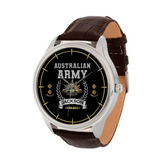 Personalized Australian Army Logo Rank Camo Custom Name & Time Woman Watch Leather Band Printed AHKVH24587