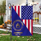 Personalized US Military Rank US Flag Garden Flag Printed KVH23805