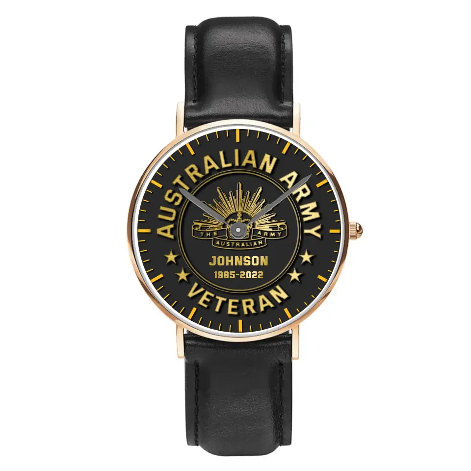 Personalized Australian Army Logo Custom Name & Served Time Women Watch Printed KH24591