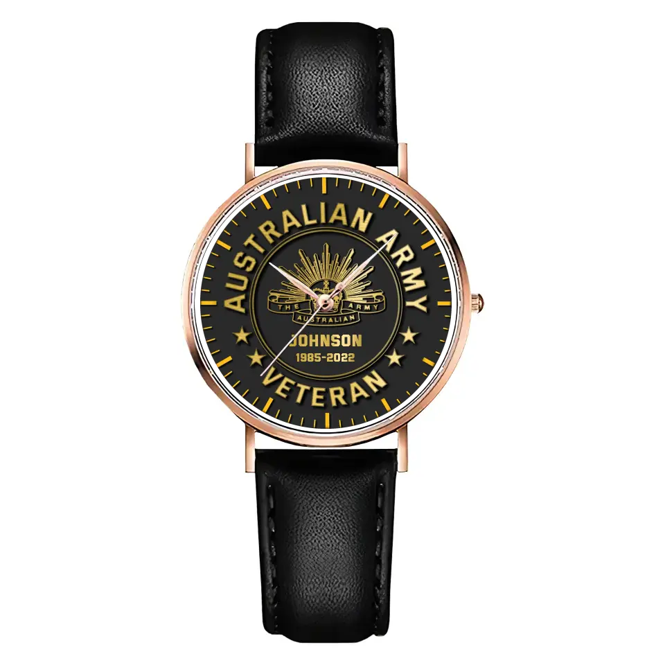 Personalized Australian Army Logo Custom Name & Served Time Women Watch Printed KH24591