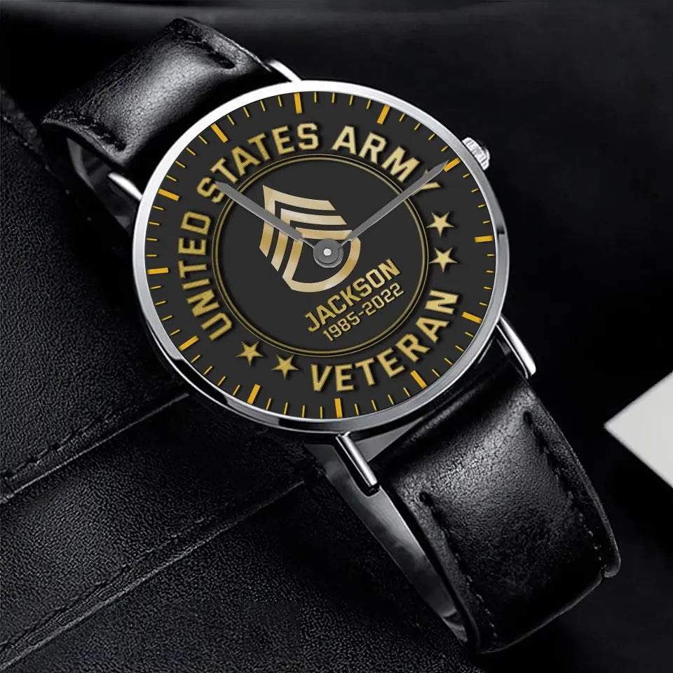 Personalized US Army Logo Custom Name & Served Time Women Watch Printed QTKH24591