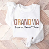 Personalized Auntie Mommy Hearts with Kid Names Sweatshirt Printed HN24595
