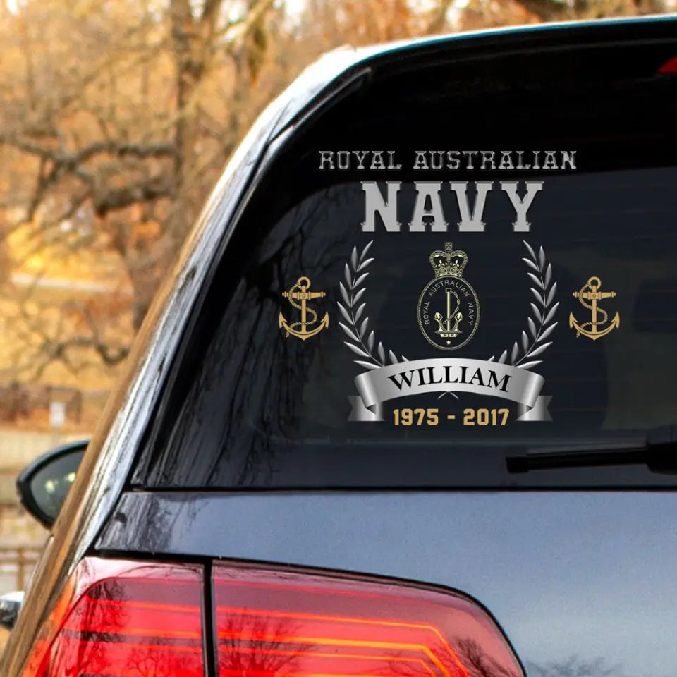 Personalized Australian Army Logo Custom Rank & Name Decal Printed AHHN24639
