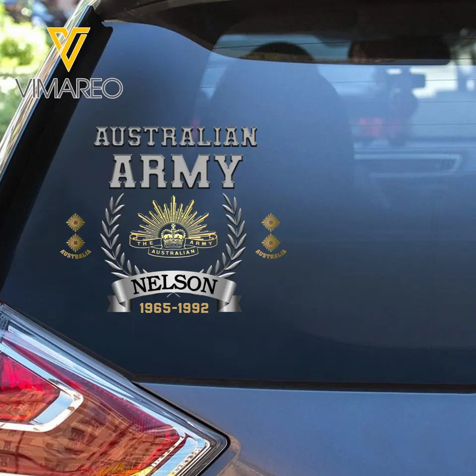 Personalized Australian Army Logo Custom Rank & Name Decal Printed AHHN24639