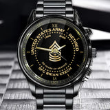 Personalized United States Army Retired Rank Camo Custom Name & Served Time Watch Printed AHVA24652