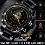 Personalized Retired US Army Logo Rank Camo Custom Name Watch Printed AHVA24667