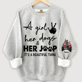 Personalized A Girl Her Dogs & Her Jeep It's A Beautiful Thing Jeep Girl with Dogs Sweatshirt Printed HN24693