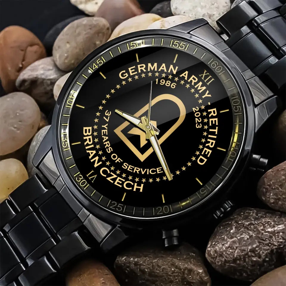 Personalized Germany Army Retired Custom Served Time & Name Watch Printed AHVA24696