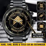 Personalized France Army Retired Custom Served Time & Name Watch Printed AHVA24696